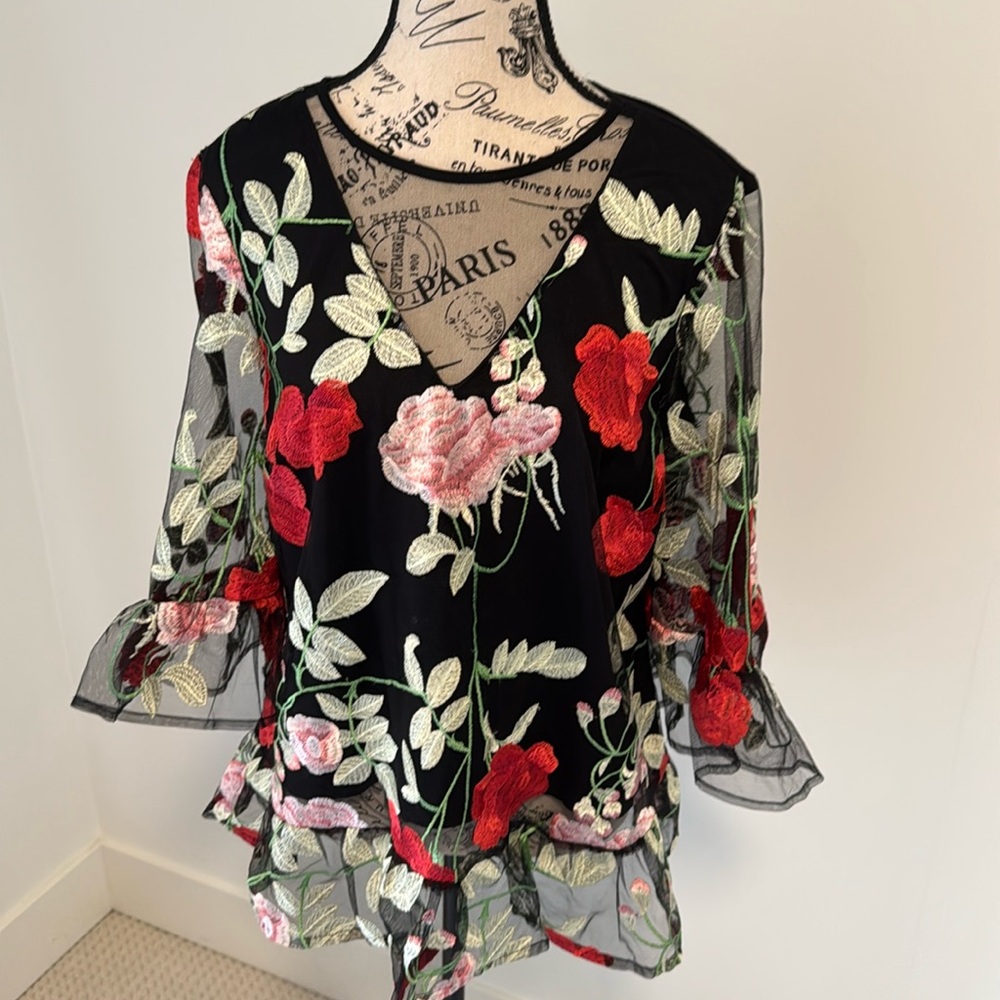 Floral Sheet Long Sleeve Top
